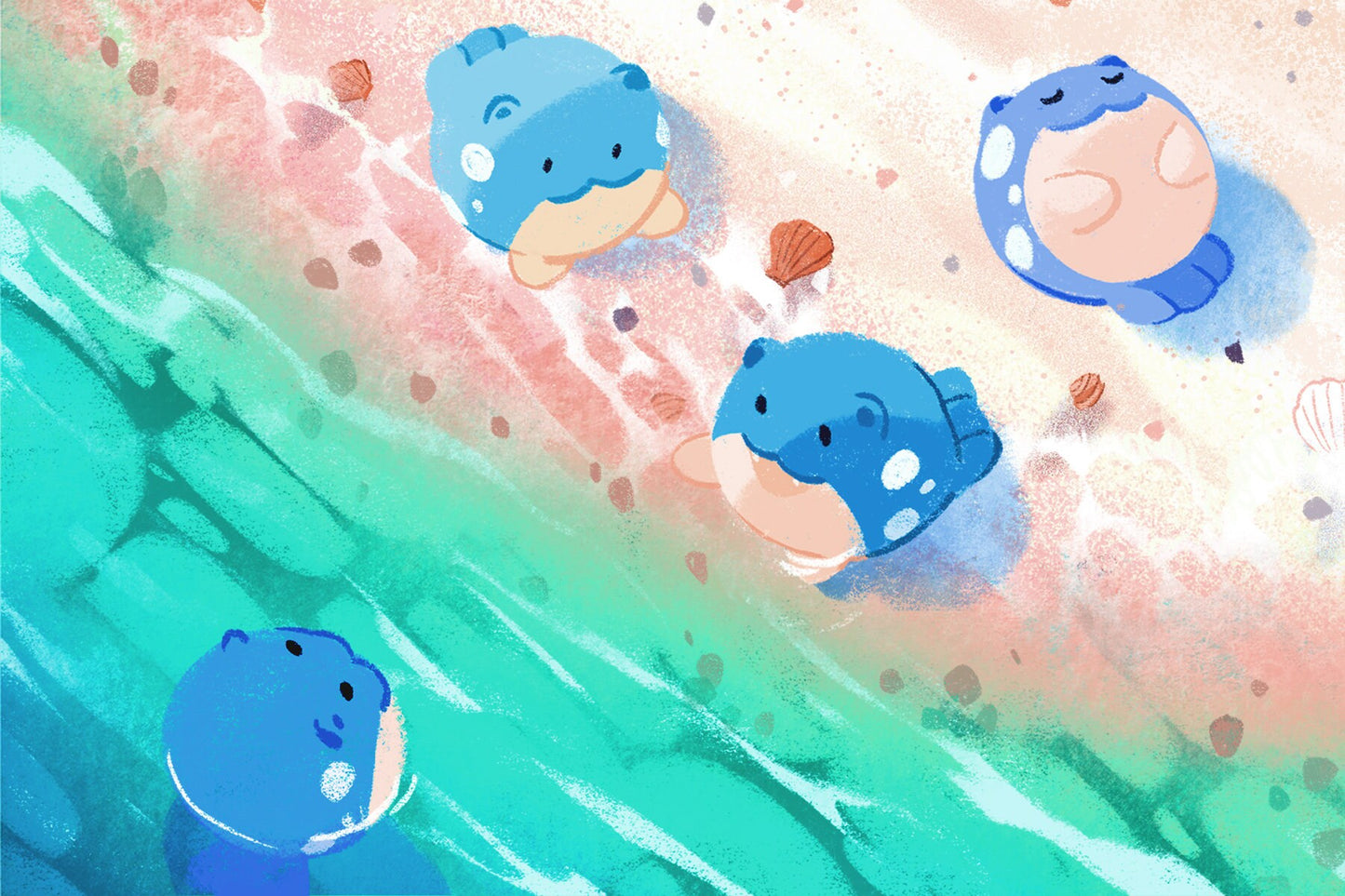 Spheals on the Beach | Postcard Print