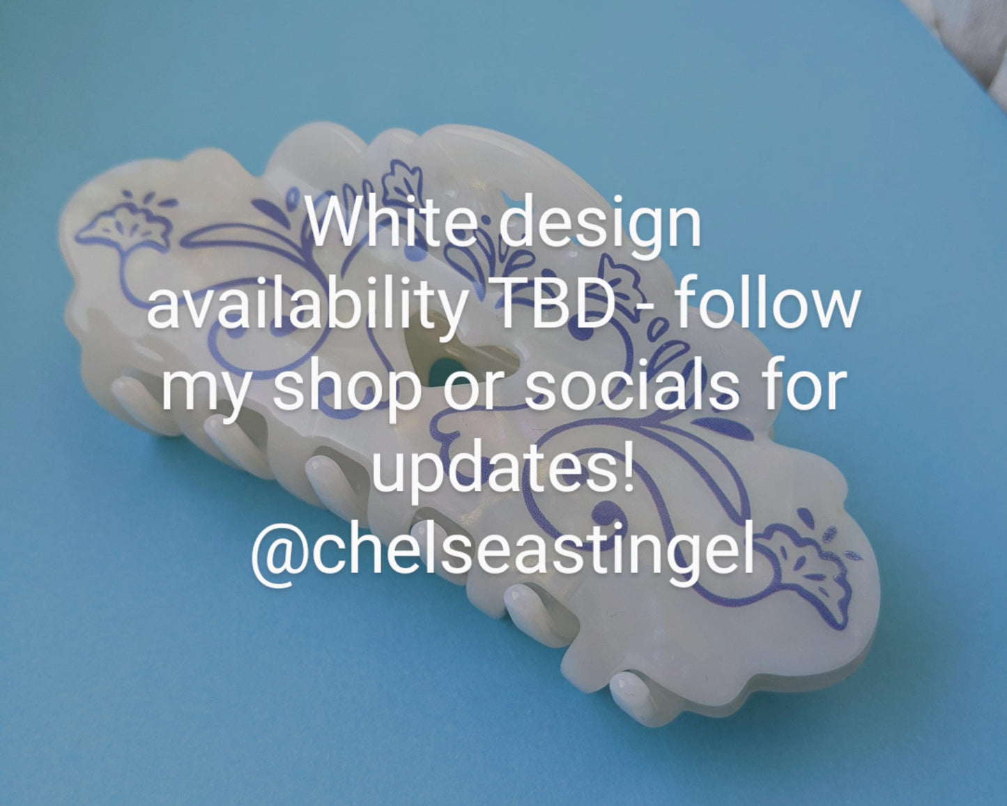 Blue Porcelain Hair Claw Clip | Trendy Hair Claw, Elegant Hair Clip, Pearlescent Material, Gift for Fashion Lover, Hair Accessories