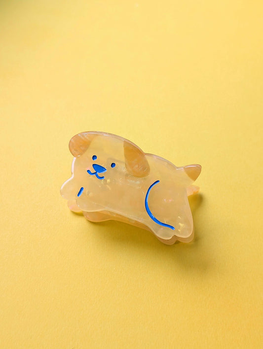 Caramel Puppy Small Hair Claw Clip | Cute Hair Accessories