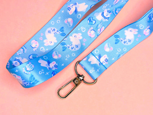 Sea Bunnies Lanyard | Cute Lanyard for Keychain, Card Holder, Accessories