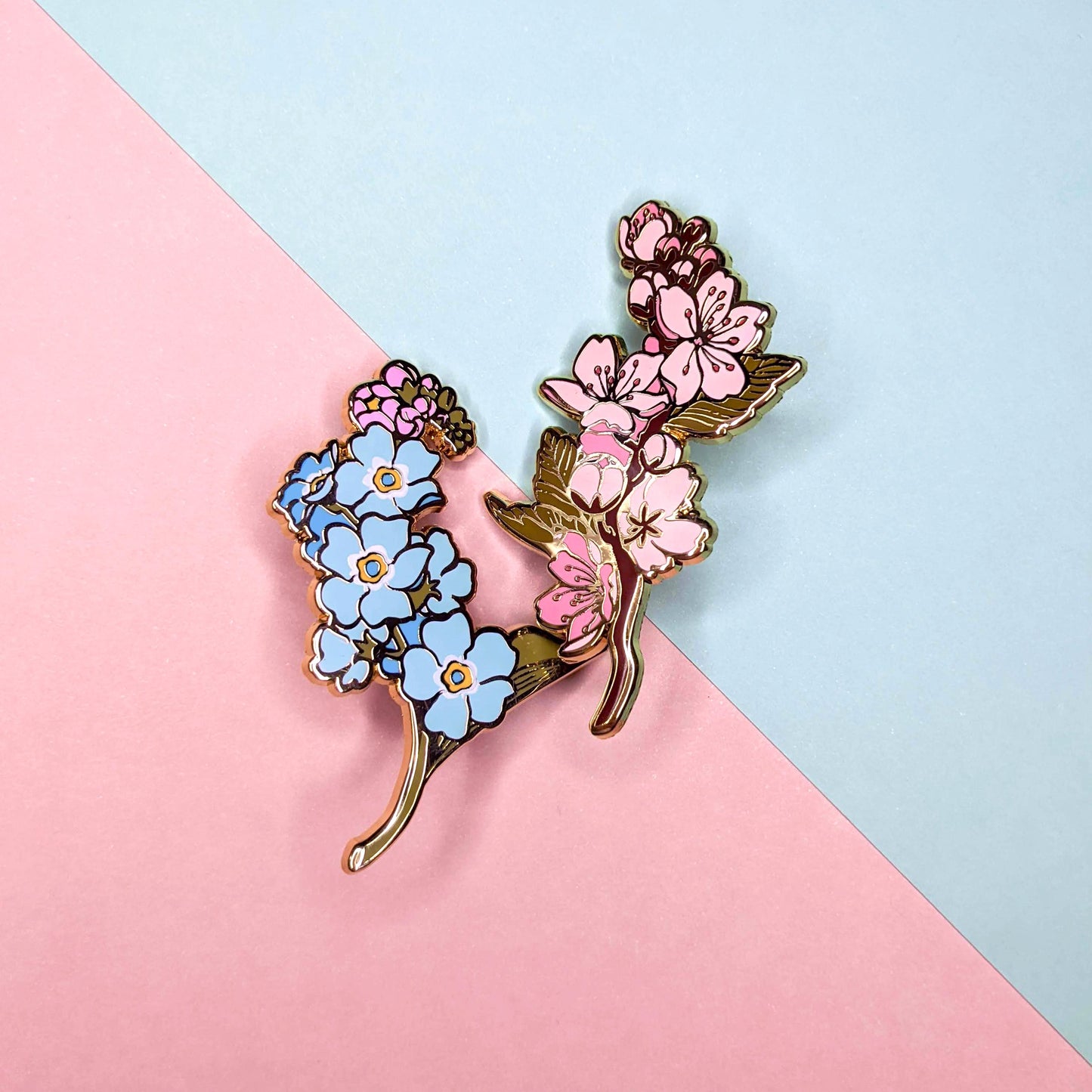 Spring Florals | Large Gold Hard Enamel Pins